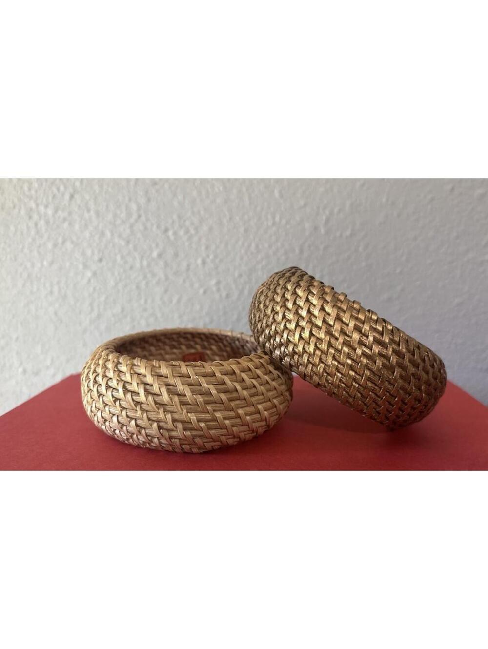 Rattan Made In Philippines Bagel Bracelets 2 Pieces